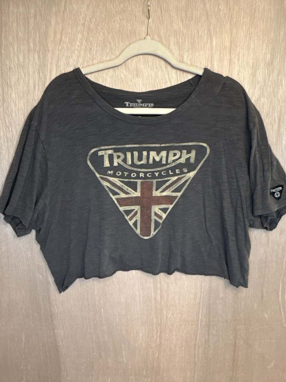 Triumph Designed By Lucky Brand Vintage Gray Crop T-Shirt XL